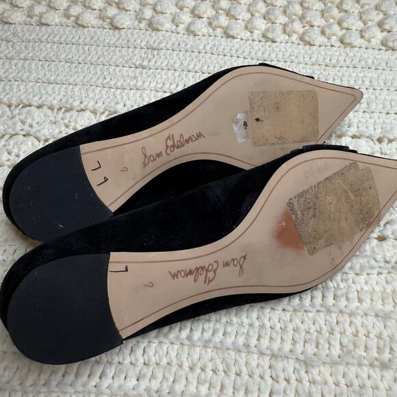 SAM EDELMAN Sonja Pointed Toe Ballet Flats Black Tortoiseshell Size 7 - Picture 8 of 12